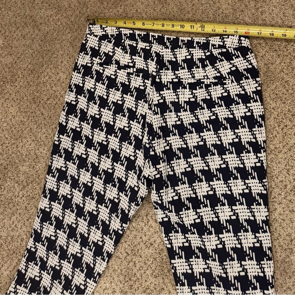 Zara Basic Navy Houndstooth Slim Ankle Pants | Y2… - image 11